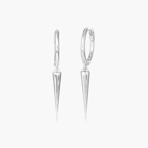 Spike Hoop Earrings - Sterling Silver product photo