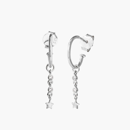 Star Hoop Earrings - Sterling Silver product photo