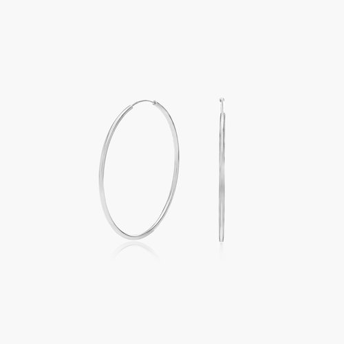 Boucles d’oreilles créoles – anneaux larges - Argent 925 photo du produit