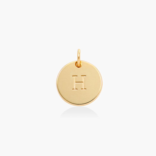 Willow Disc Initial Charm- 14k Solid Gold product photo