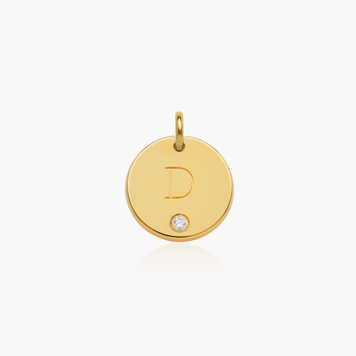 Willow Disc Initial Charm With Diamond - Gold Plated product photo