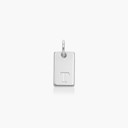Willow Tag Initial Charm- 10k White Solid Gold product photo