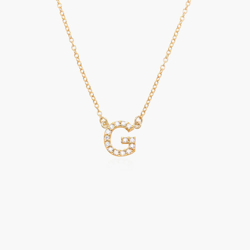 Zoe Initial Necklace with Diamonds - Gold Vermeil product photo