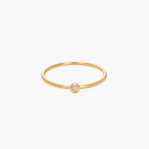 Mona Stackable Ring with Diamond - Gold Vermeil product photo