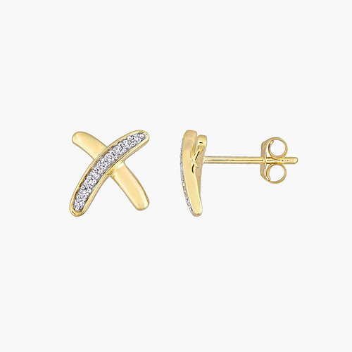 Violette Diamond Stud Earrings - 10K Solid Gold product photo