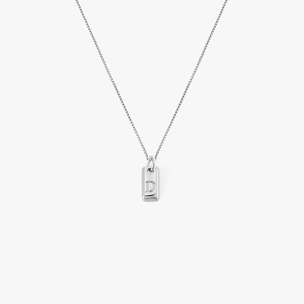 Lucille Initial Tag Necklace - Sterling 