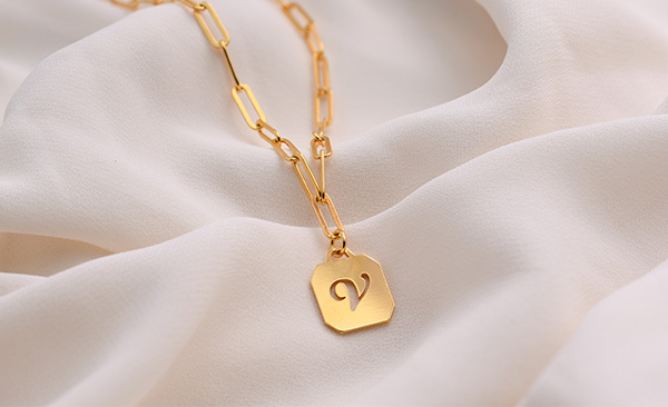 Chain Reaction Initial Necklace - Gold Plated